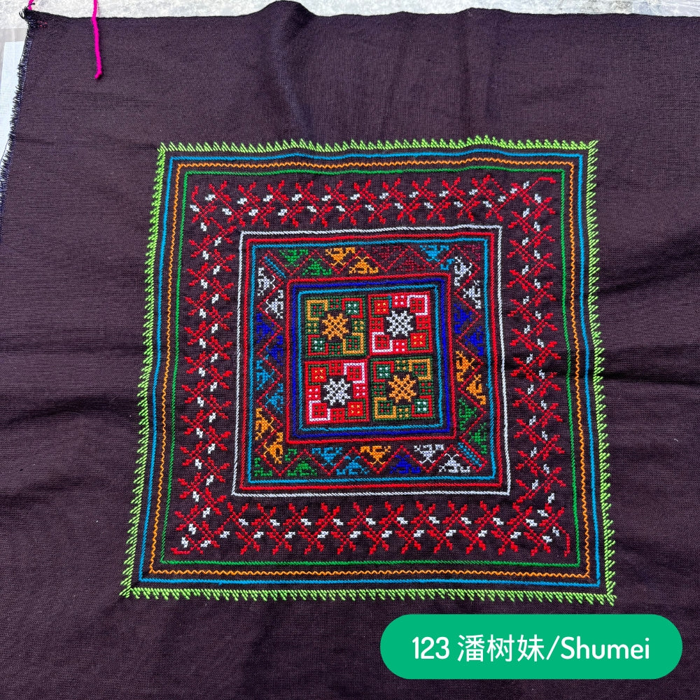 Red Yao Hand Embroidered Bandana