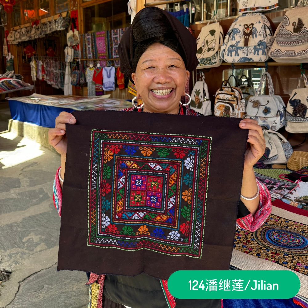 Red Yao Hand Embroidered Bandana