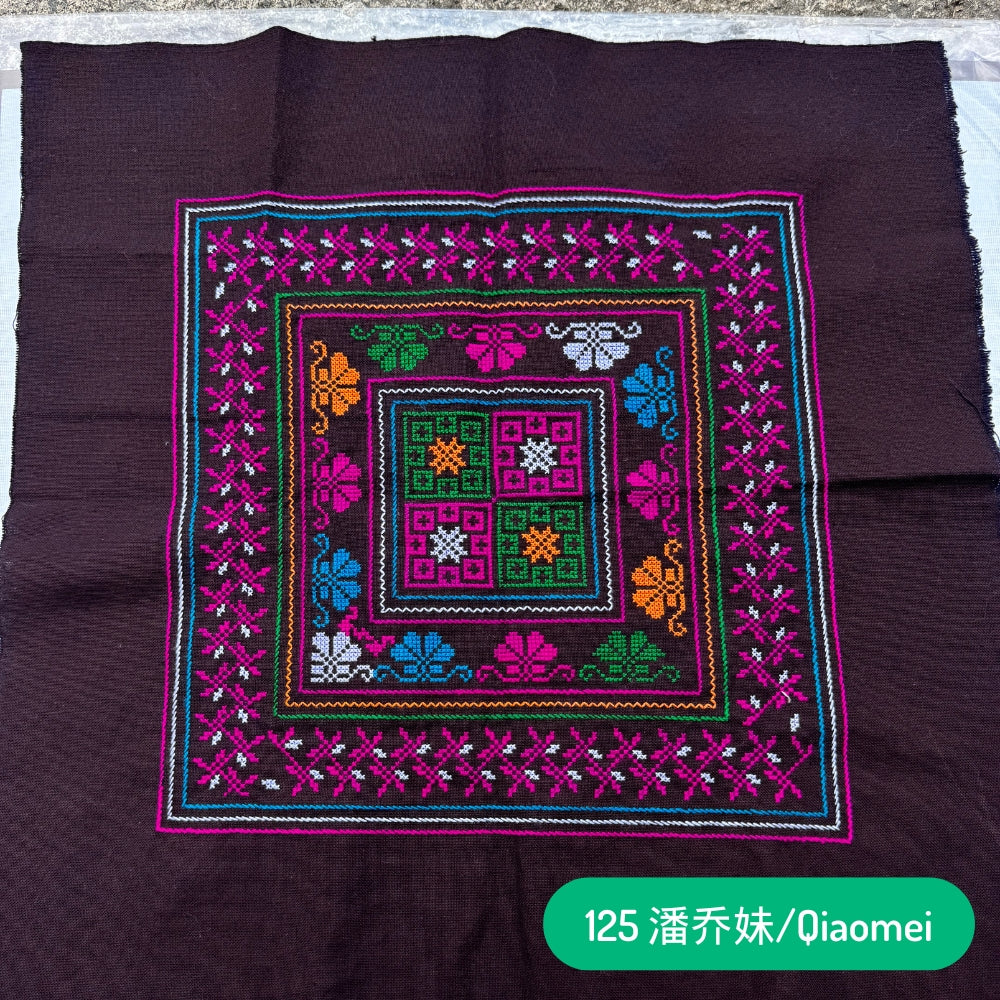 Red Yao Hand Embroidered Bandana