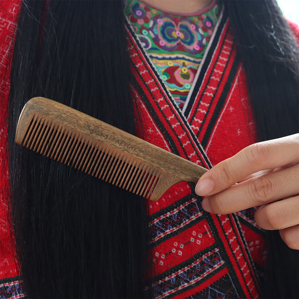 Wooden Rat Tail Hair Comb