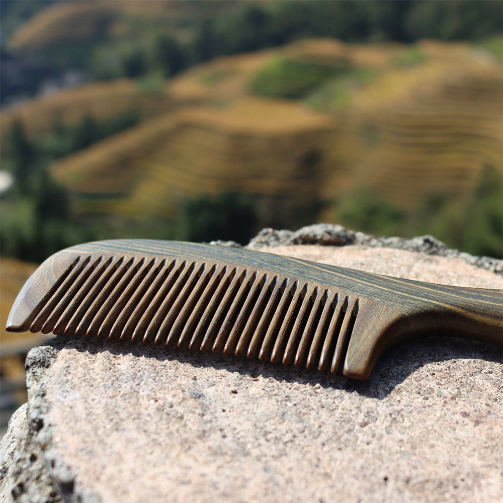 Wooden Fine Tooth Detangling Comb