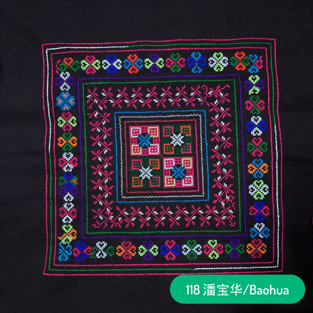 Red Yao Hand Embroidered Bandana