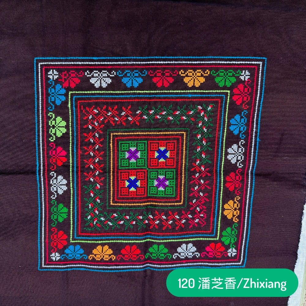 Red Yao Hand Embroidered Bandana