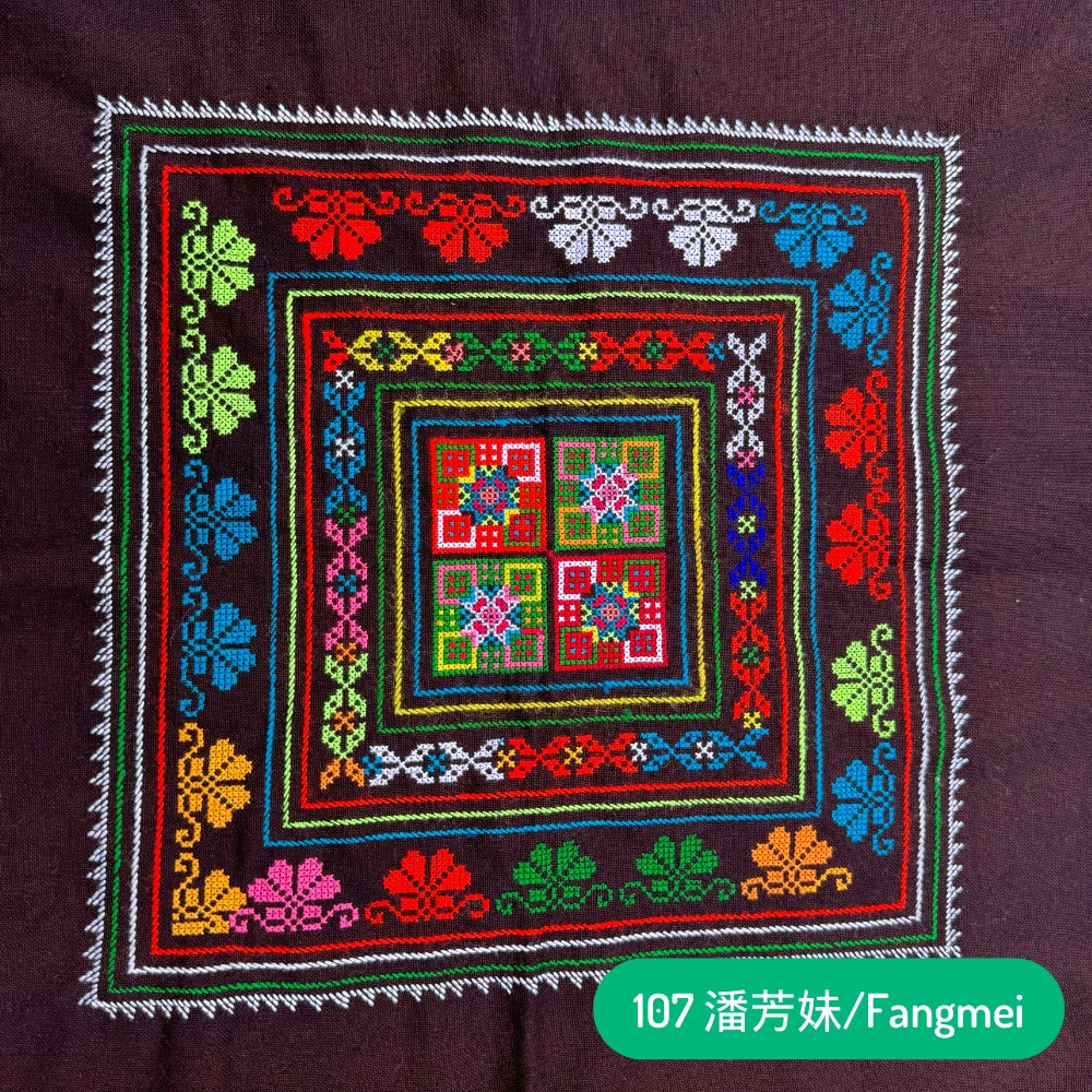 Red Yao Hand Embroidered Bandana