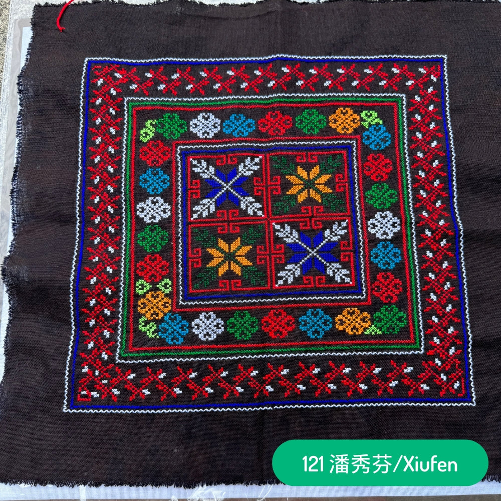 Red Yao Hand Embroidered Bandana