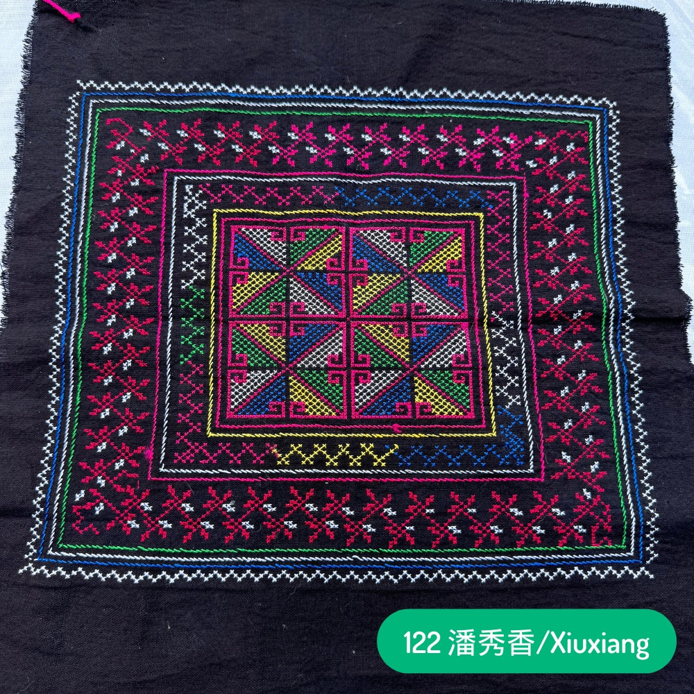 Red Yao Hand Embroidered Bandana
