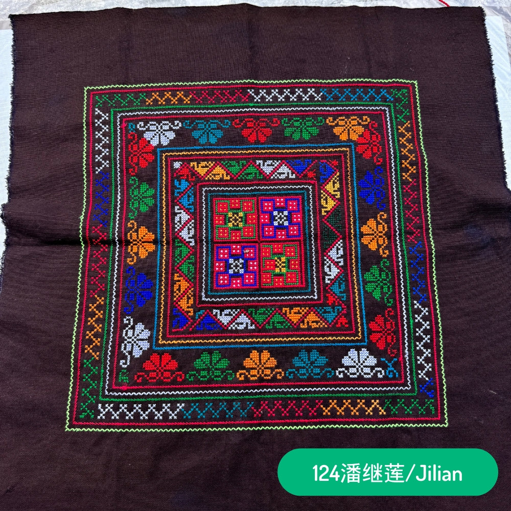 Red Yao Hand Embroidered Bandana