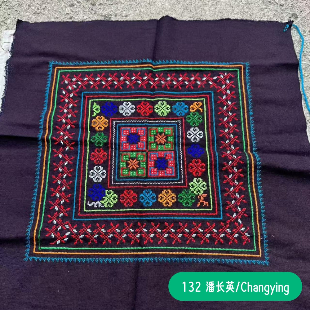 Red Yao Hand Embroidered Bandana