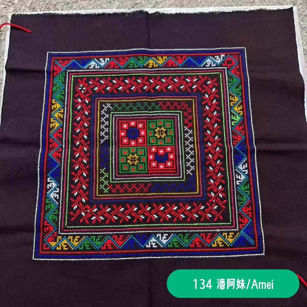 Red Yao Hand Embroidered Bandana