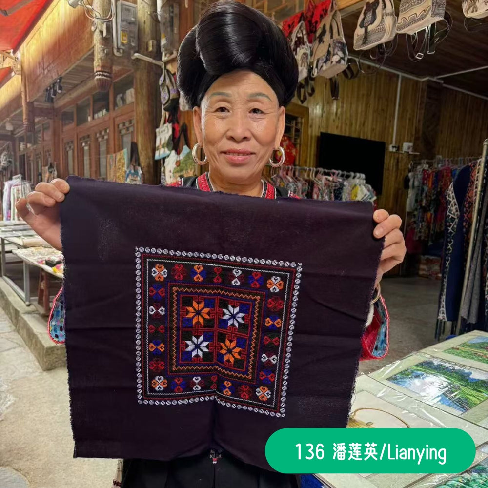 Red Yao Hand Embroidered Bandana