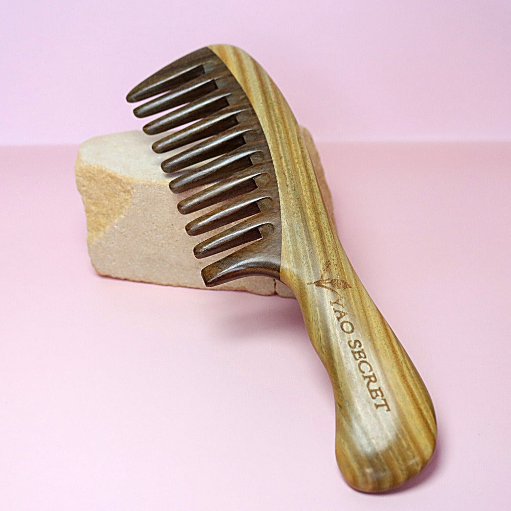 Shop Wooden Wide Tooth Detangling Comb for Natural Hair | Yao Secret